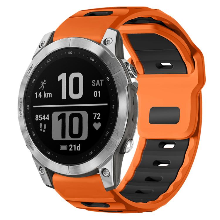 xDfind Flat-head Dual-color Silicone Watch Band, For Garmin Fenix 8/7/6/5 22mm