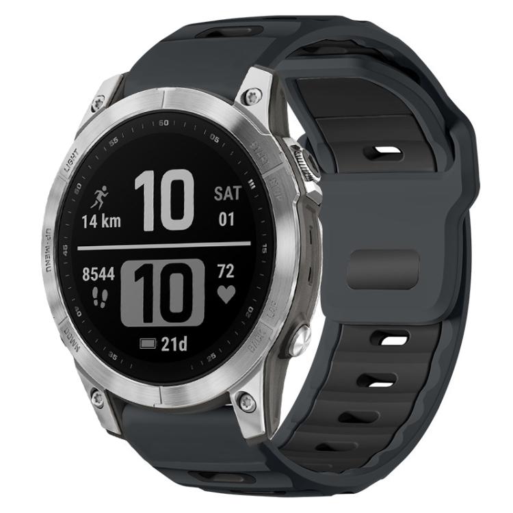 xDfind Flat-head Dual-color Silicone Watch Band, For Garmin Fenix 8/7/6/5 22mm