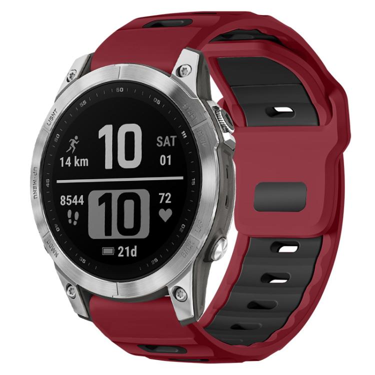 xDfind Flat-head Dual-color Silicone Watch Band, For Garmin Fenix 8/7/6/5 22mm