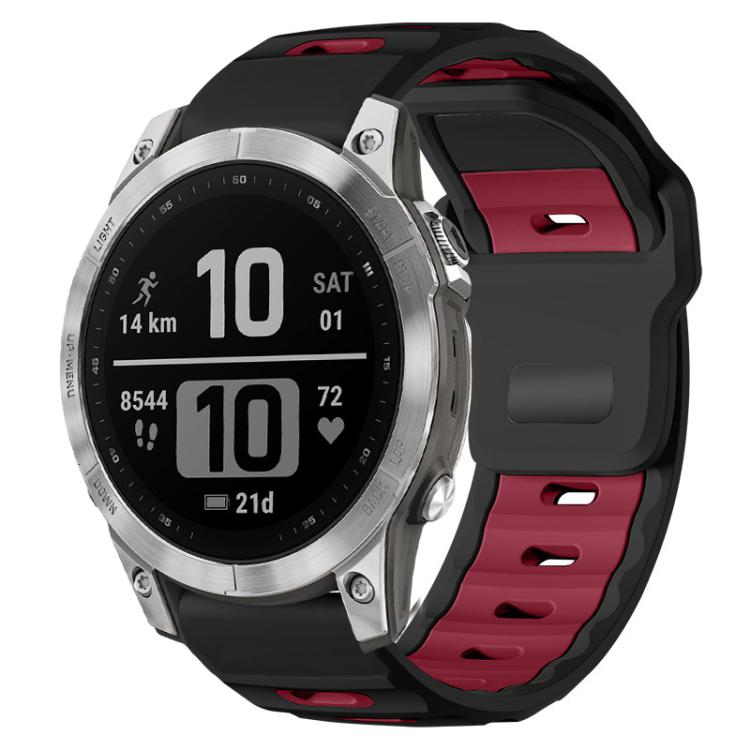 xDfind Flat-head Dual-color Silicone Watch Band, For Garmin Fenix 8/7/6/5 22mm