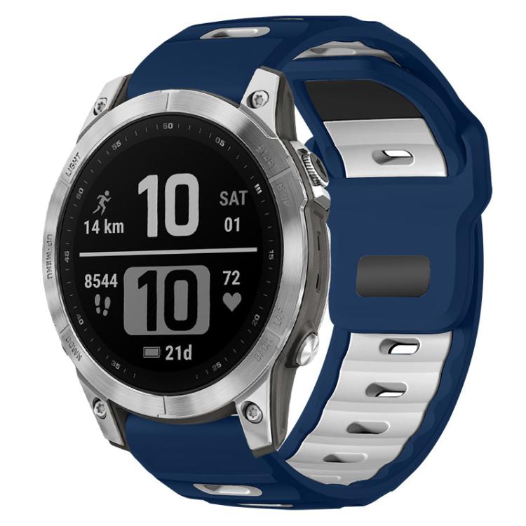 xDfind Flat-head Dual-color Silicone Watch Band, For Garmin Fenix 8/7/6/5 22mm