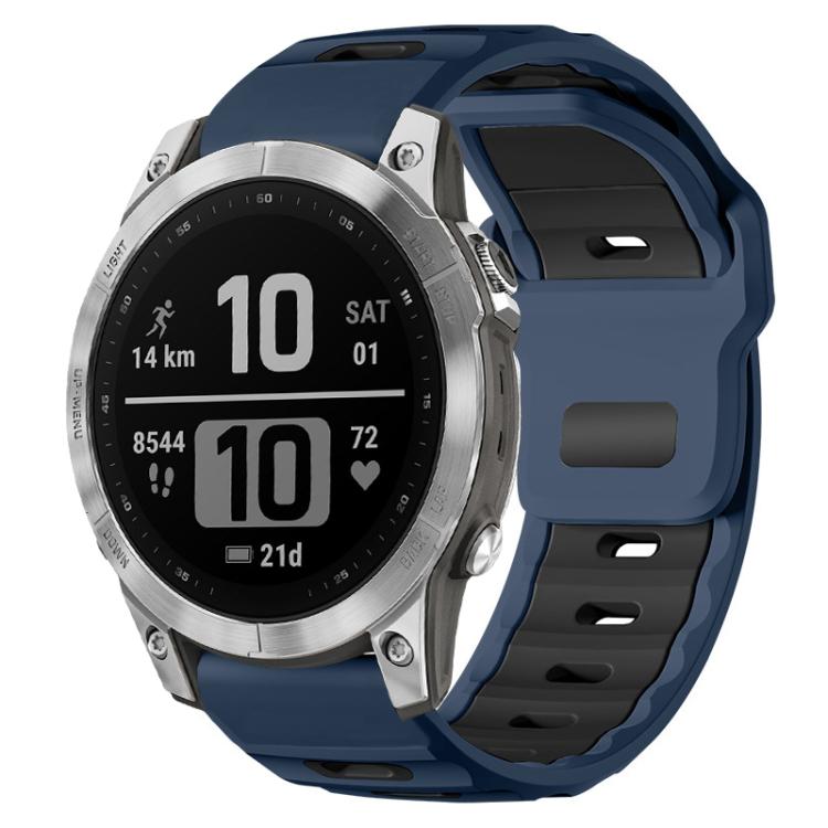 xDfind Flat-head Dual-color Silicone Watch Band, For Garmin Fenix 8/7/6/5 22mm