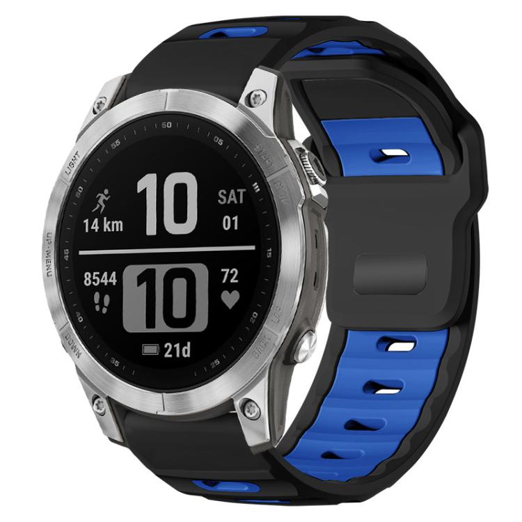 xDfind Flat-head Dual-color Silicone Watch Band, For Garmin Fenix 8/7/6/5 22mm