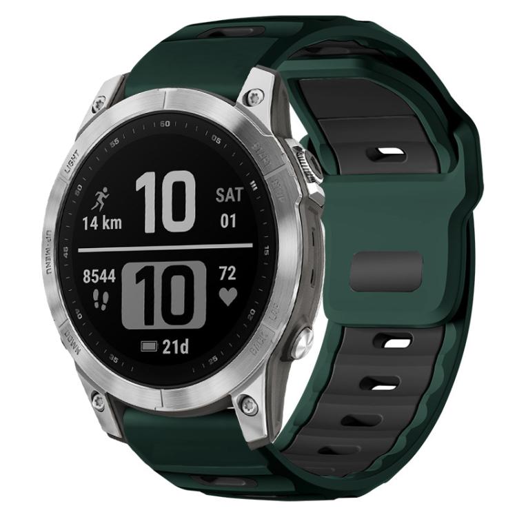 xDfind Flat-head Dual-color Silicone Watch Band, For Garmin Fenix 8/7/6/5 22mm