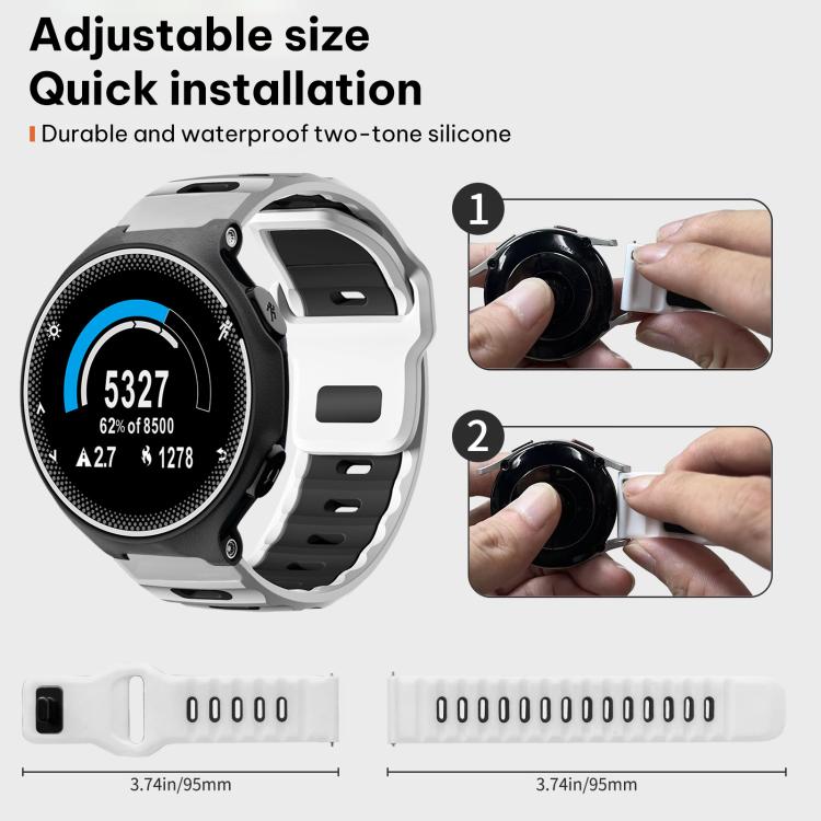 xDfind Flat-head Dual-color Silicone Watch Band, For Garmin Forerunner 220/735/735XT/230/235
