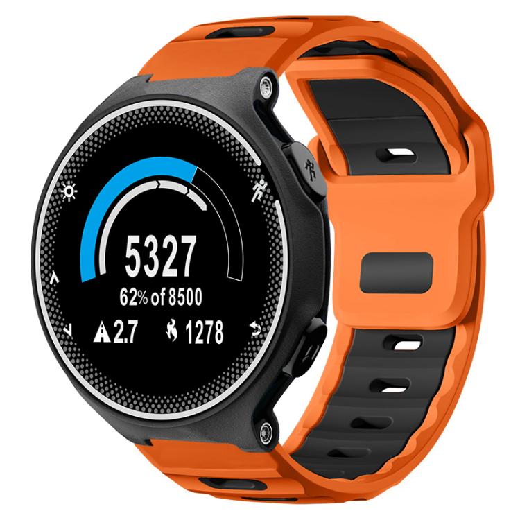 xDfind Flat-head Dual-color Silicone Watch Band, For Garmin Forerunner 220/735/735XT/230/235