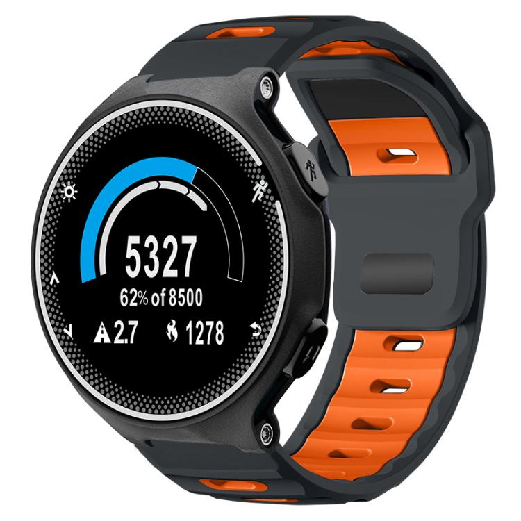 xDfind Flat-head Dual-color Silicone Watch Band, For Garmin Forerunner 220/735/735XT/230/235