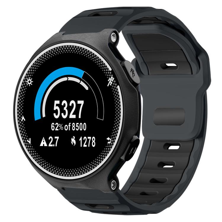 xDfind Flat-head Dual-color Silicone Watch Band, For Garmin Forerunner 220/735/735XT/230/235