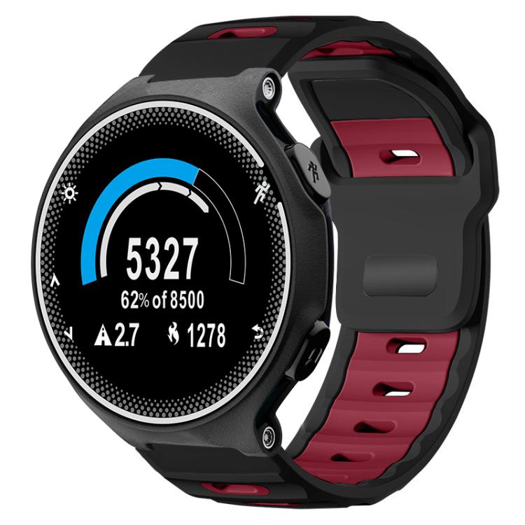 xDfind Flat-head Dual-color Silicone Watch Band, For Garmin Forerunner 220/735/735XT/230/235