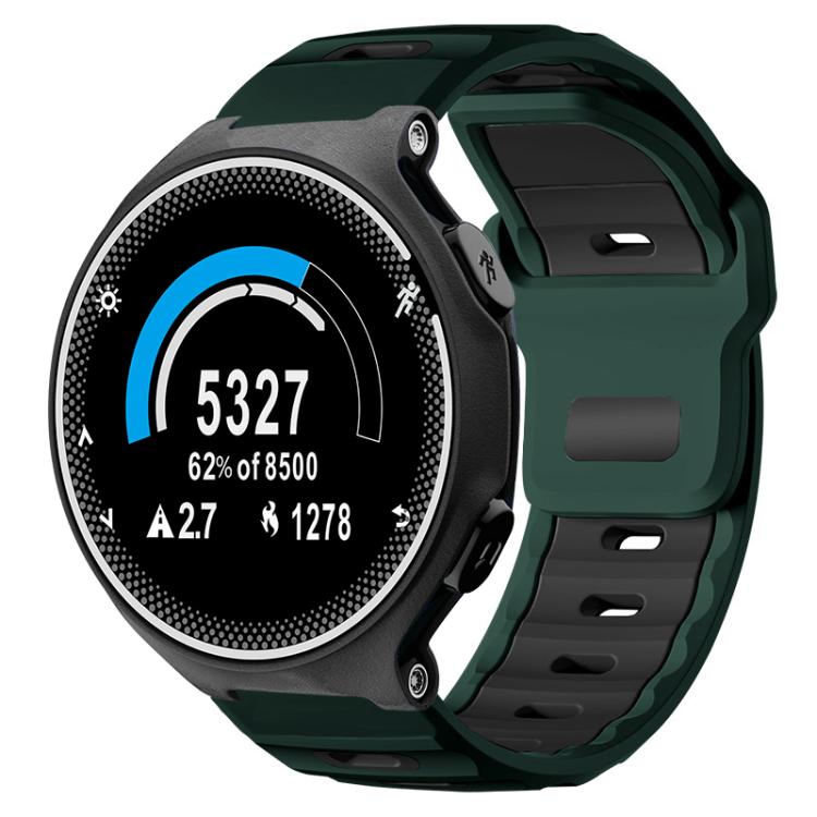 xDfind Flat-head Dual-color Silicone Watch Band, For Garmin Forerunner 220/735/735XT/230/235