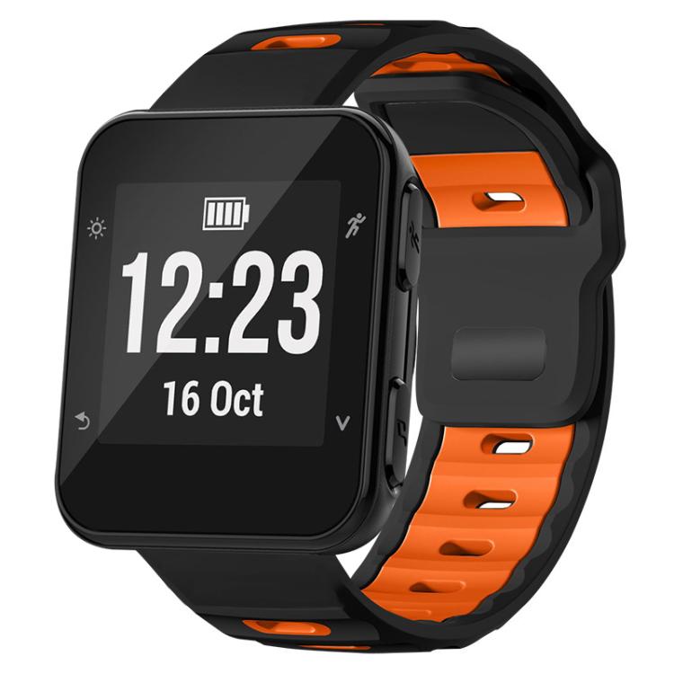 xDfind Flat-head Dual-color Silicone Watch Band, For Garmin Forerunner 35/30/35j