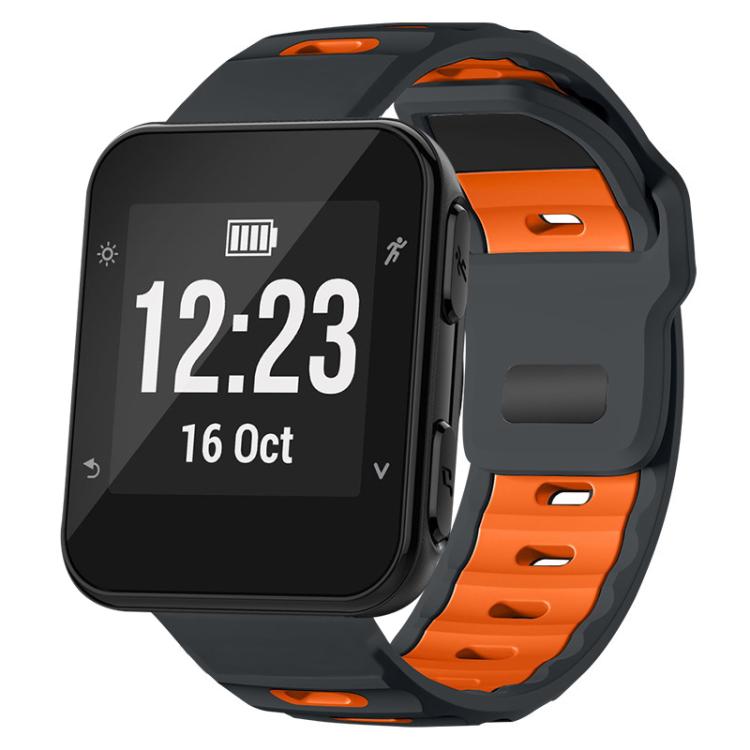 xDfind Flat-head Dual-color Silicone Watch Band, For Garmin Forerunner 35/30/35j