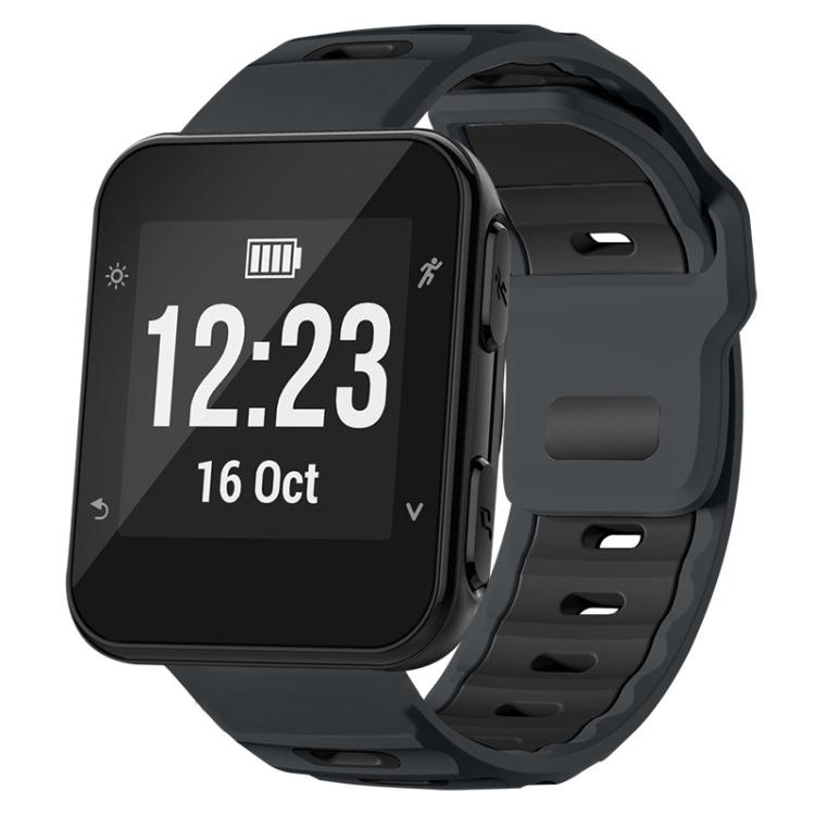 xDfind Flat-head Dual-color Silicone Watch Band, For Garmin Forerunner 35/30/35j