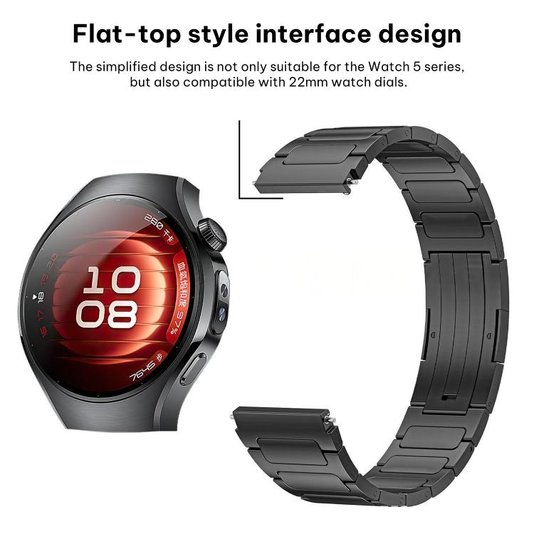 xDfind Quick-release Fold-over Clasp Titanium Alloy Watch Band, For Huawei Watch 5 42mm
