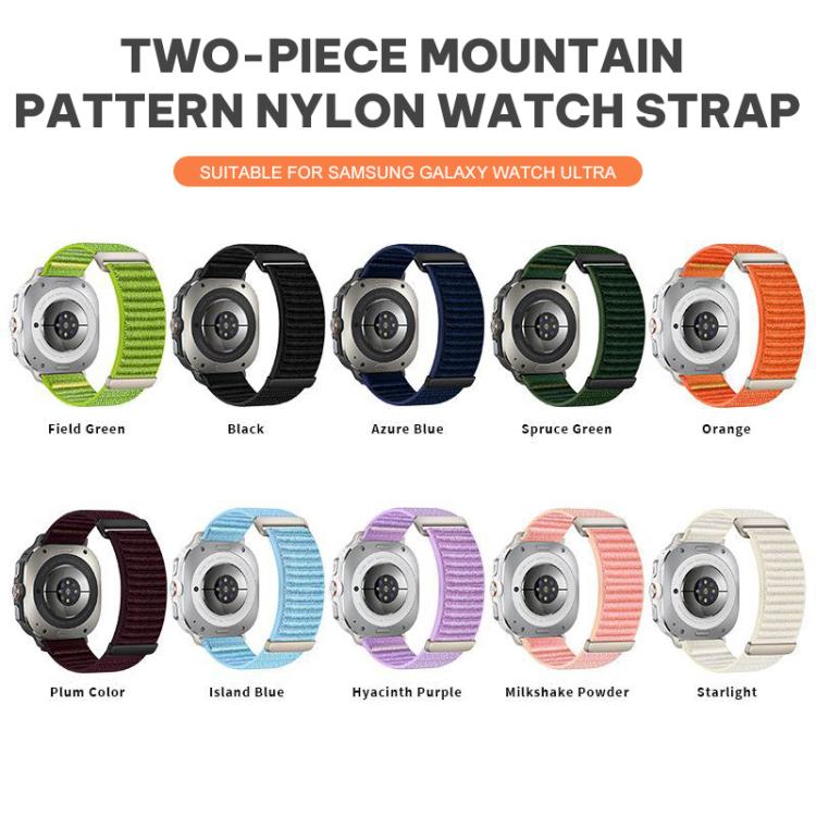 xDfind Two-section Mountain Pattern Nylon Watch Band, For Samsung Galaxy Watch Ultra / Ultra 2025