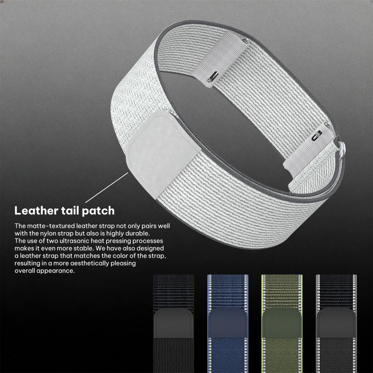 For Amazfit Helio Strap xDfind Covered Nylon Loop Band, 280mm Wristband