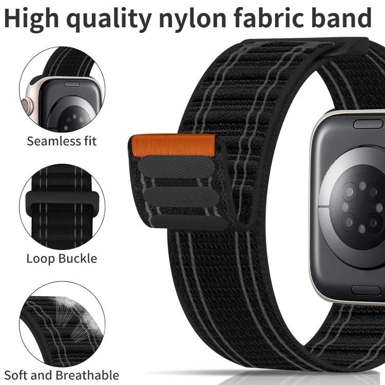 xDfind Nylon Loop Woven Hook and Loop Fastener Watch Band, For Apple Watch 42 / 44 / 45 / 46 / 49mm