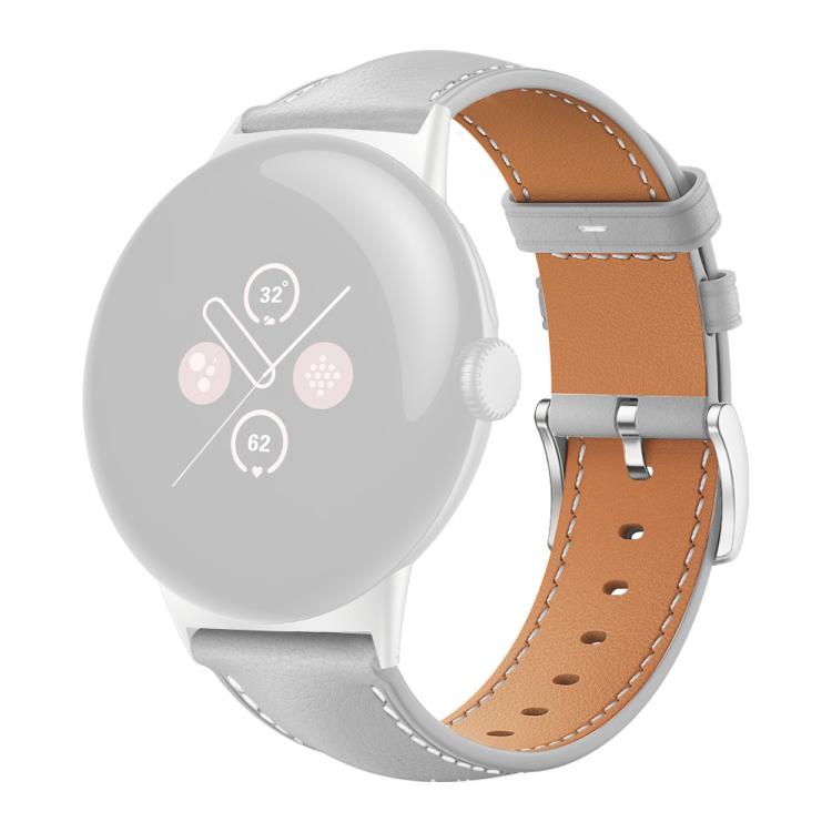 xDfind Flat Head Black Shark Fine Grain Leather Watch Band, For Google Pixel Watch 4 / 3 / 2 / 1 41mm