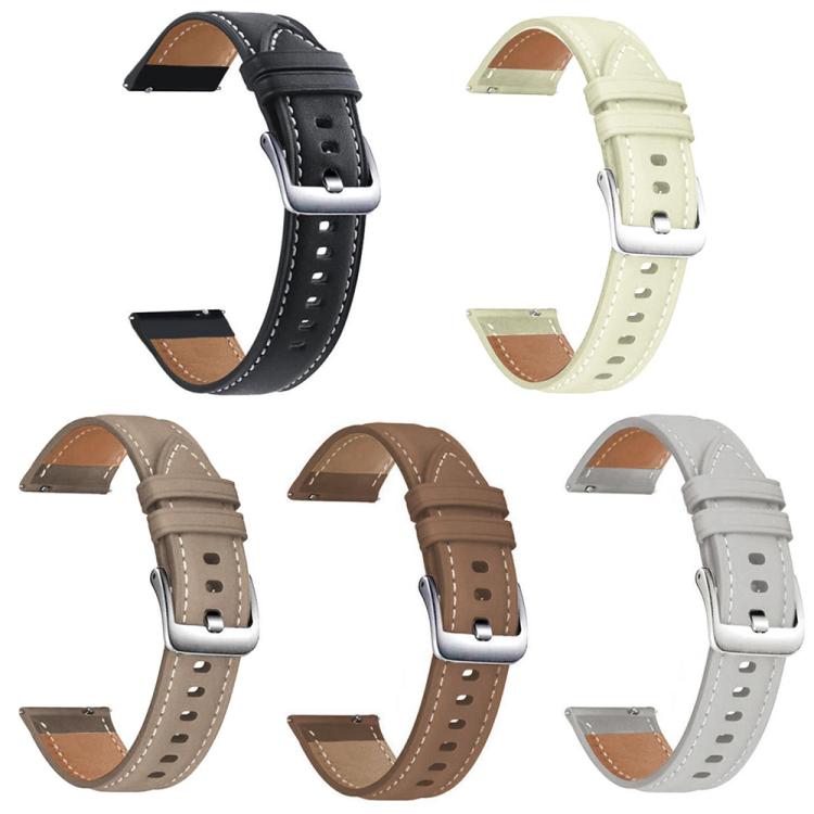 xDfind Flat Head Black Shark Fine Grain Leather Watch Band, For Google Pixel Watch 5 / 4 / 3 / 2 / 1 41mm