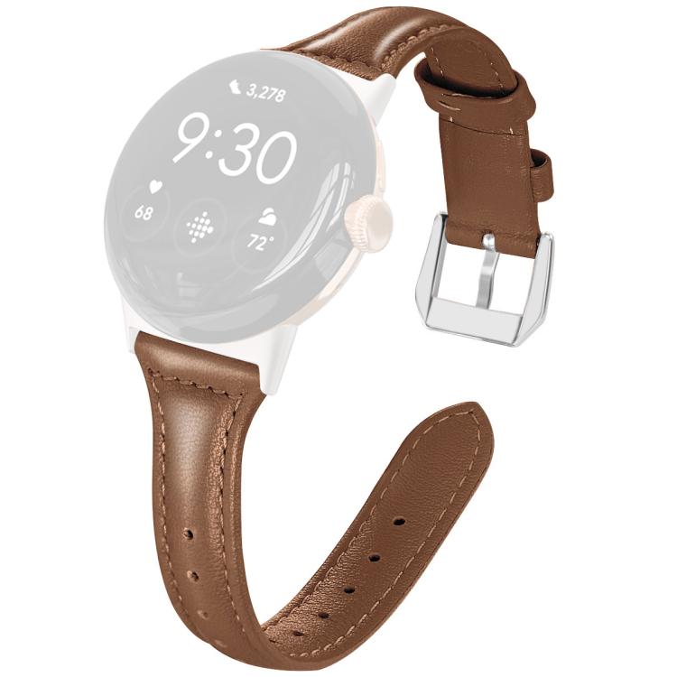 xDfind Slim Genuine Leather Watch Band, For Google Pixel Watch 5 / 4 / 3 45mm