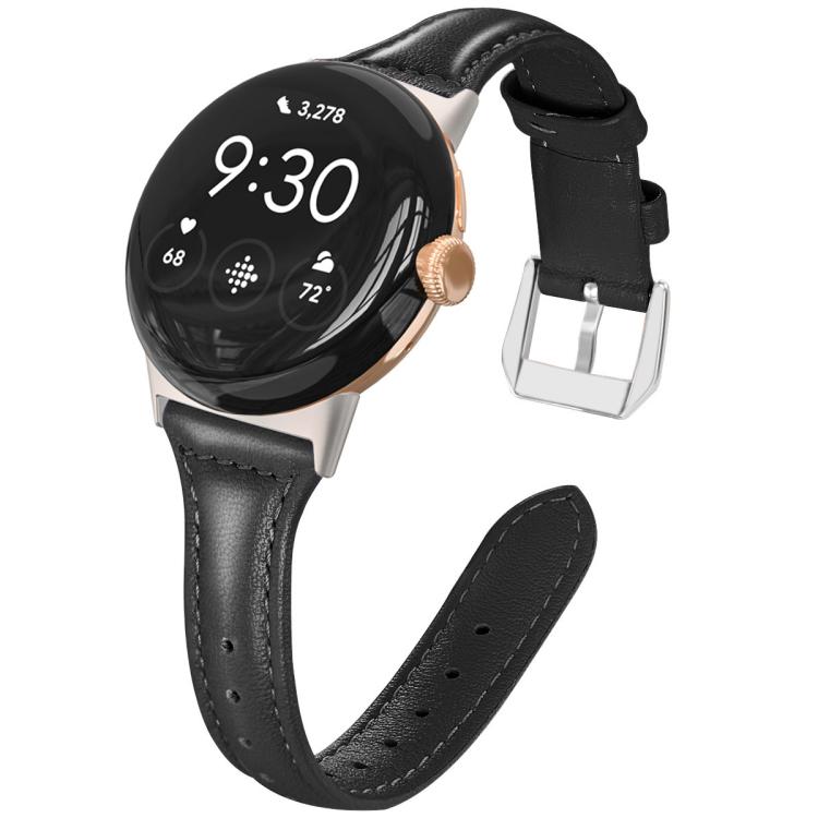 xDfind Slim Genuine Leather Watch Band, For Google Pixel Watch 4 / 3 45mm