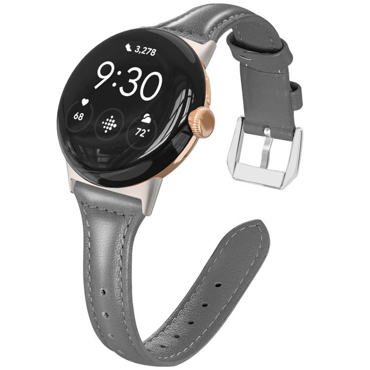 xDfind Slim Genuine Leather Watch Band, For Google Pixel Watch 5 / 4 / 3 45mm