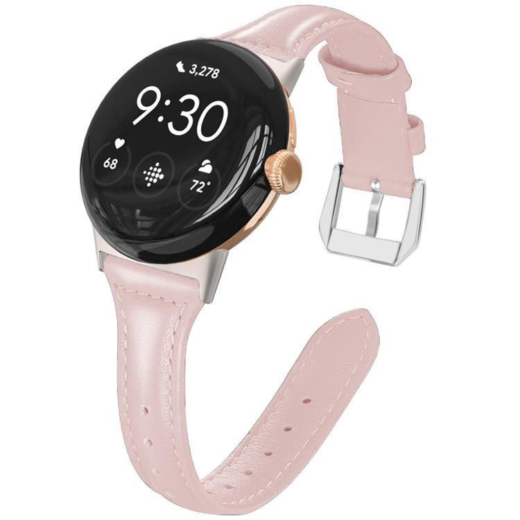 xDfind Slim Genuine Leather Watch Band, For Google Pixel Watch 4 / 3 45mm