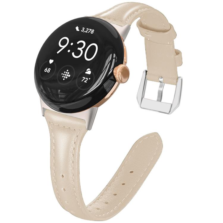 xDfind Slim Genuine Leather Watch Band, For Google Pixel Watch 5 / 4 / 3 45mm