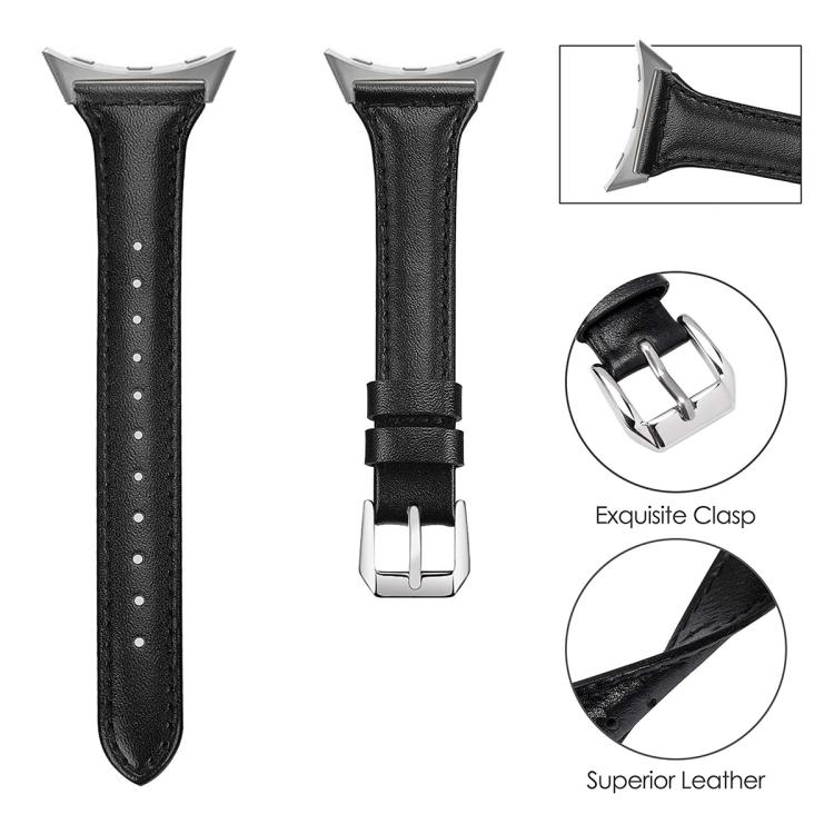 xDfind Slim Genuine Leather Watch Band, For Google Pixel Watch 4 / 3 45mm