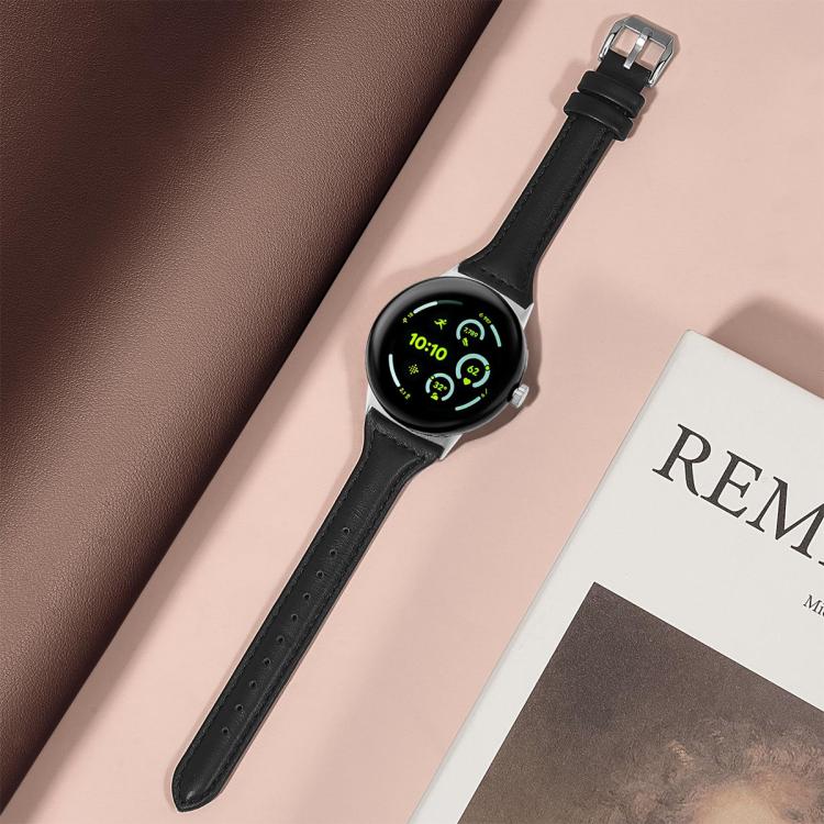 xDfind Slim Genuine Leather Watch Band, For Google Pixel Watch 5 / 4 / 3 45mm
