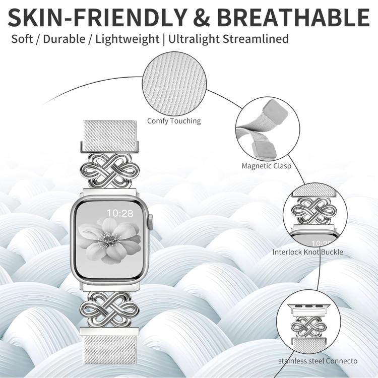 xDfind Chinese Knot Nylon Braided Magnetic Buckle Watch Band, For Apple Watch 42 / 44 / 45 / 46 / 49mm