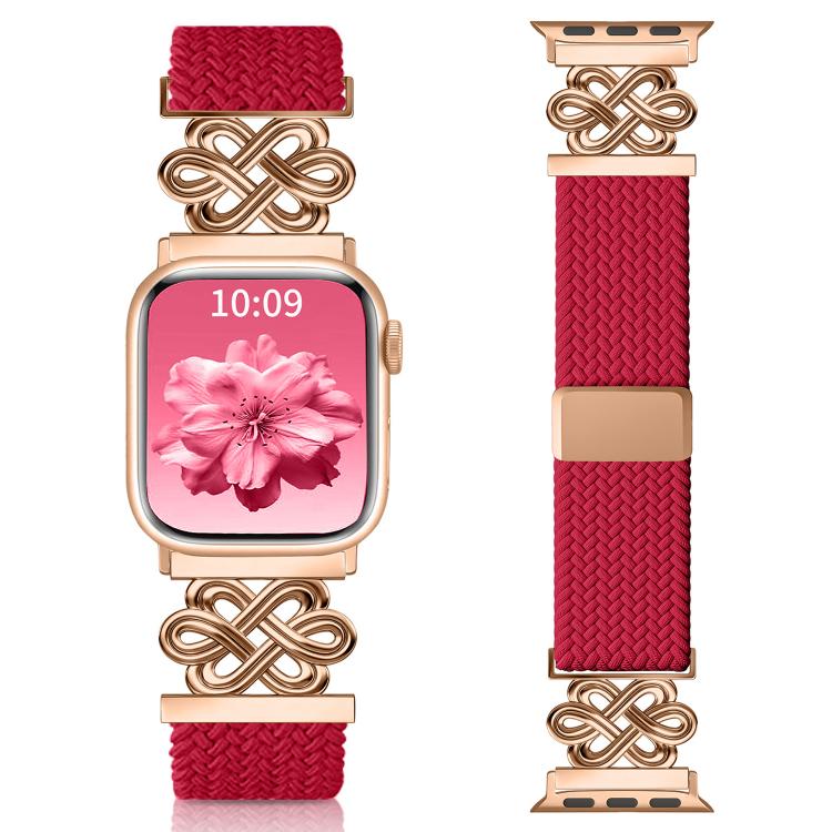 xDfind Chinese Knot Nylon Rainbow Braided Magnetic Buckle Watch Band, For Apple Watch 42 / 44 / 45 / 46 / 49mm