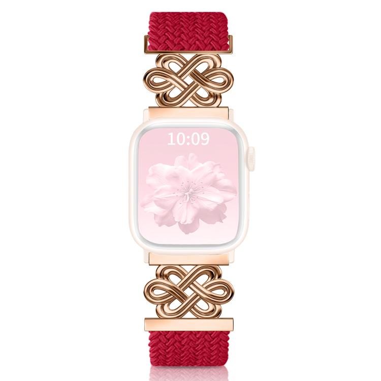 xDfind Chinese Knot Nylon Rainbow Braided Magnetic Buckle Watch Band, For Apple Watch 42 / 44 / 45 / 46 / 49mm