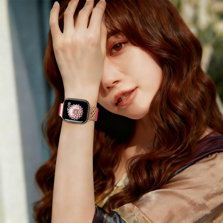 xDfind Chinese Knot Nylon Rainbow Braided Magnetic Buckle Watch Band, For Apple Watch 42 / 44 / 45 / 46 / 49mm
