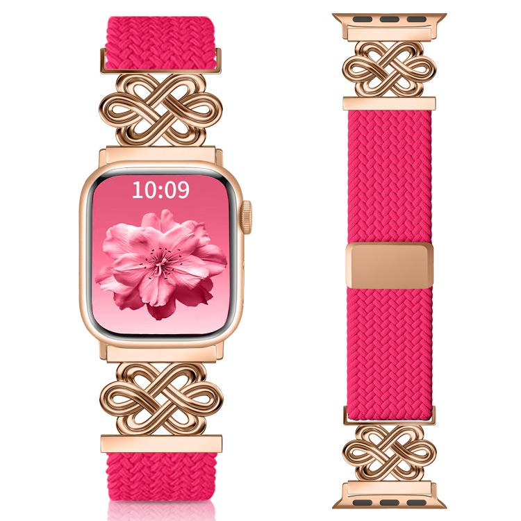 xDfind Chinese Knot Nylon Rainbow Braided Magnetic Buckle Watch Band, For Apple Watch 42 / 44 / 45 / 46 / 49mm