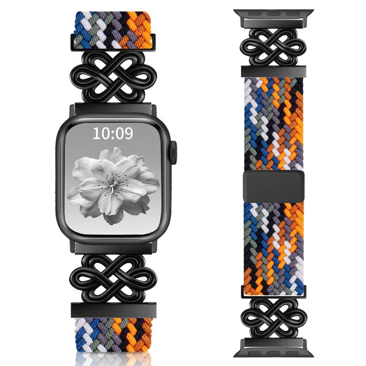 xDfind Chinese Knot Nylon Rainbow Braided Magnetic Buckle Watch Band, For Apple Watch 42 / 44 / 45 / 46 / 49mm