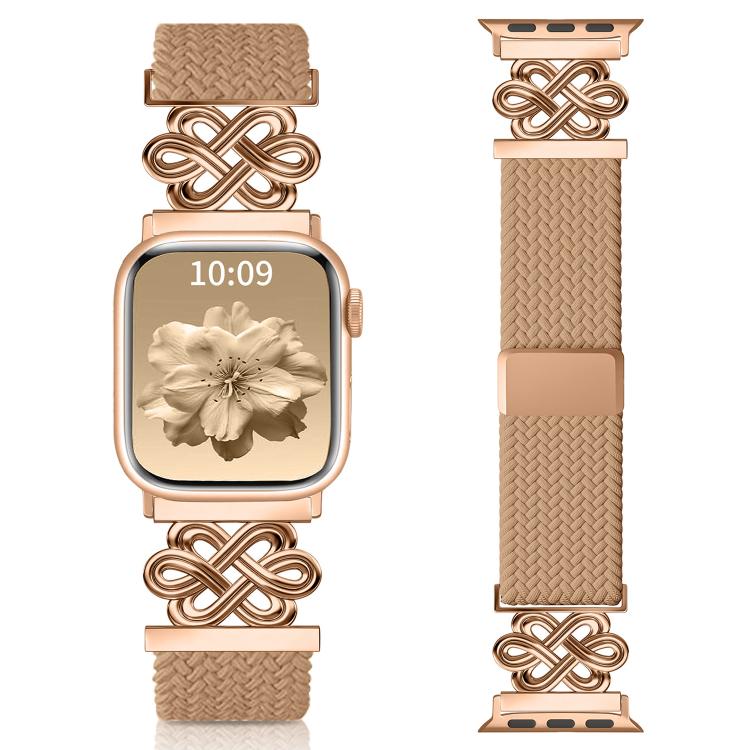 xDfind Chinese Knot Nylon Rainbow Braided Magnetic Buckle Watch Band, For Apple Watch 42 / 44 / 45 / 46 / 49mm