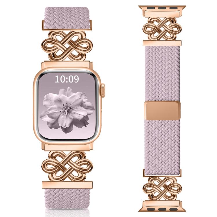 xDfind Chinese Knot Nylon Rainbow Braided Magnetic Buckle Watch Band, For Apple Watch 42 / 44 / 45 / 46 / 49mm