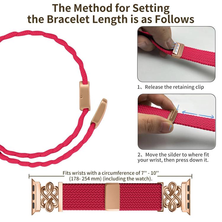 xDfind Chinese Knot Nylon Rainbow Braided Magnetic Buckle Watch Band, For Apple Watch 38 / 40 / 41 / S11 42mm