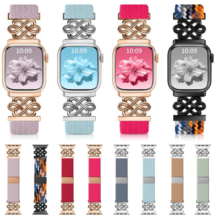 xDfind Chinese Knot Nylon Rainbow Braided Magnetic Buckle Watch Band, For Apple Watch 38 / 40 / 41 / S11 42mm
