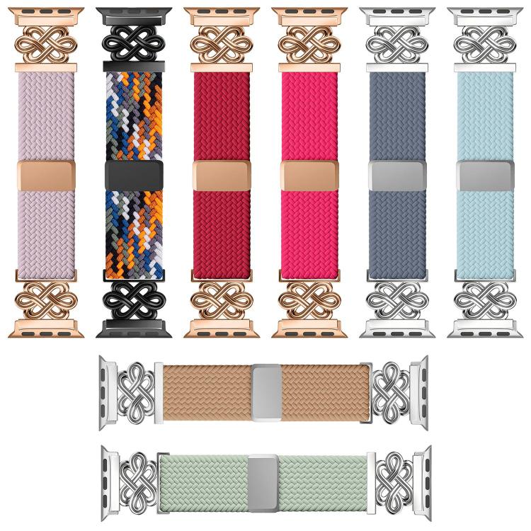xDfind Chinese Knot Nylon Rainbow Braided Magnetic Buckle Watch Band, For Apple Watch 38 / 40 / 41 / S11 42mm