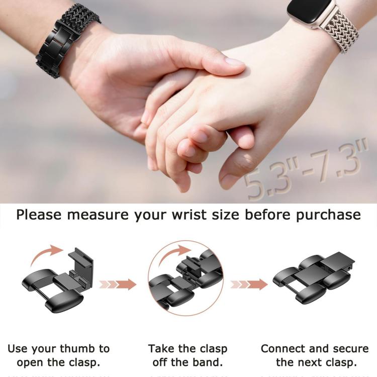 xDfind Flat Head Herringbone Braided Stainless Steel Watch Band, 22mm