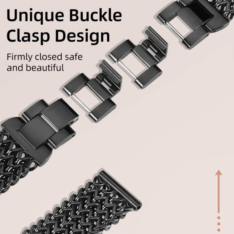 xDfind Flat Head Herringbone Braided Stainless Steel Watch Band, 22mm