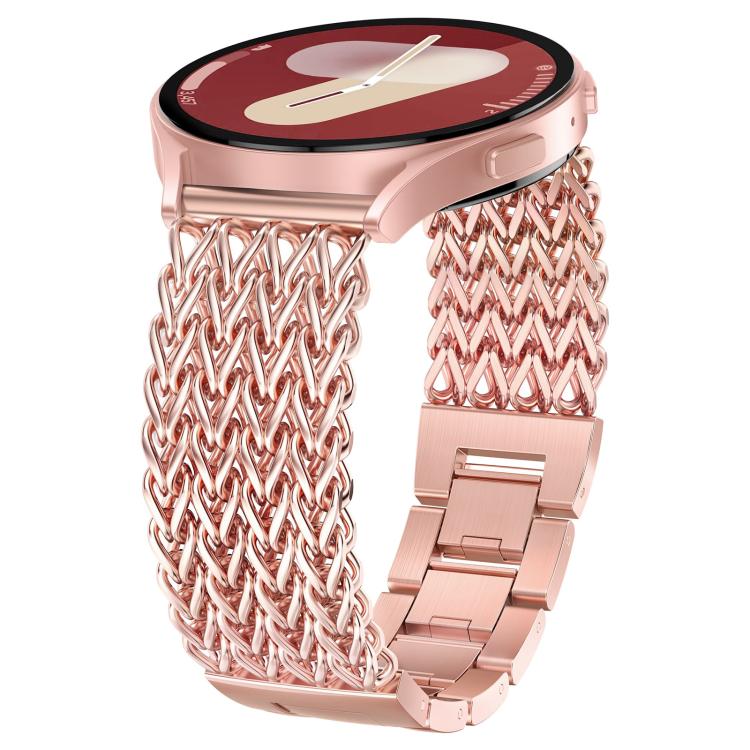 xDfind Flat Head Herringbone Braided Stainless Steel Watch Band, 22mm