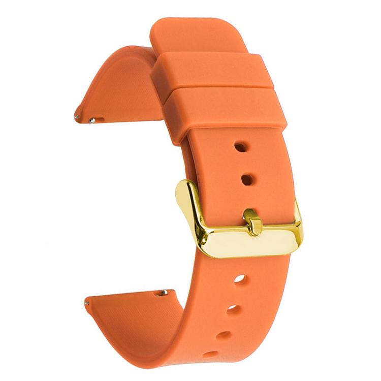 xDfind Stainless Steel Gold Pin Buckle Solid Color Silicone Waterproof Watch Band, 12mm
