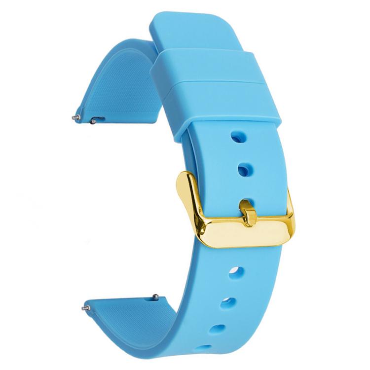 xDfind Stainless Steel Gold Pin Buckle Solid Color Silicone Waterproof Watch Band, 12mm