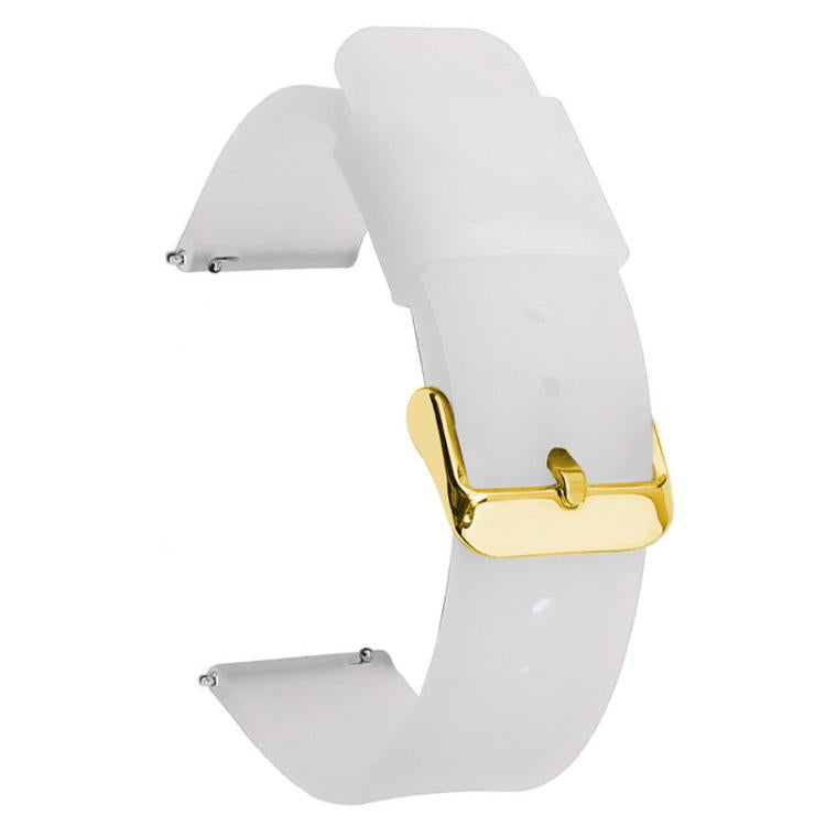 xDfind Stainless Steel Gold Pin Buckle Solid Color Silicone Waterproof Watch Band, 14mm