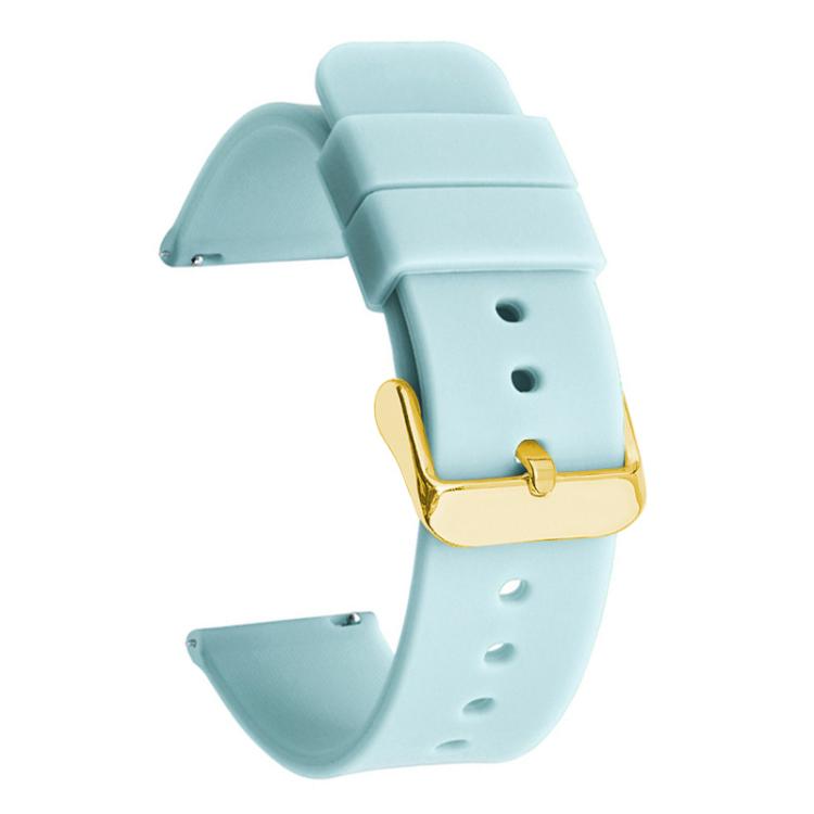xDfind Stainless Steel Gold Pin Buckle Solid Color Silicone Waterproof Watch Band, 18mm