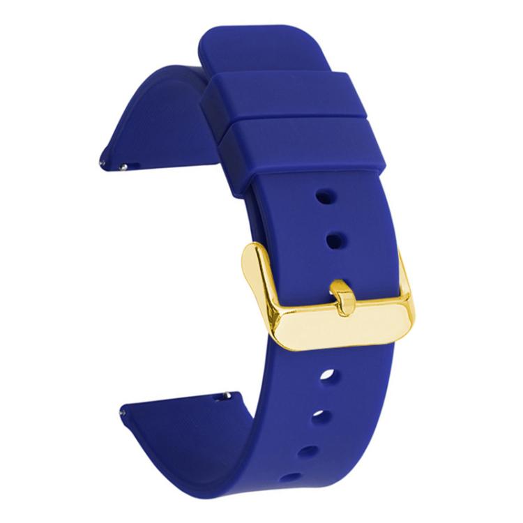 xDfind Stainless Steel Gold Pin Buckle Solid Color Silicone Waterproof Watch Band, 20mm