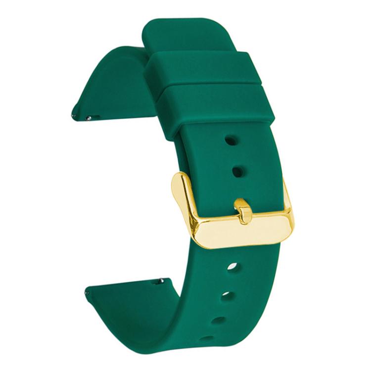 xDfind Stainless Steel Gold Pin Buckle Solid Color Silicone Waterproof Watch Band, 22mm